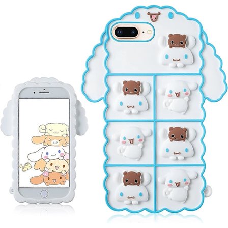 Trendigt och roligt iPhone 6 Plus/6S Plus/7 Plus/8 Plus skal, Silikonskal med roliga tecknade djur, söt och cool design för pojkar, flickor och 