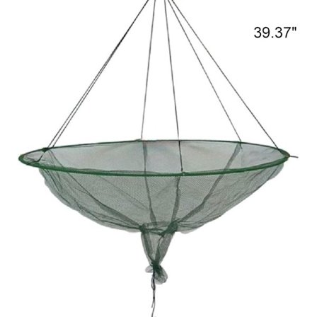 Sammenklappeligt fiskenet, bærbart reje-agn, krabbe-reje-net, drop landing fiskeri, pier havne dam håndnet krabbenet(100cm)