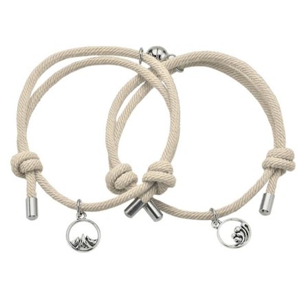 Pararmband med Magnet - Beige
