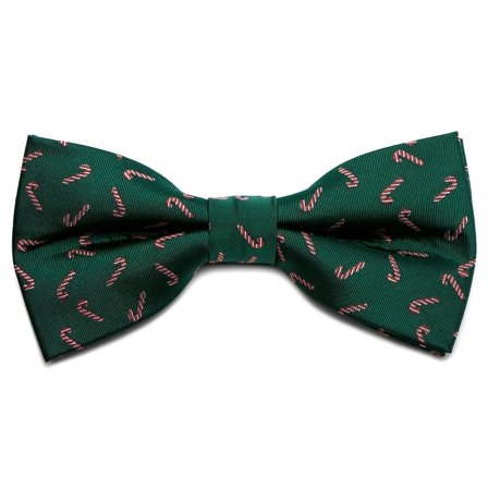 Green Christmas Candy Cane Pre-Tied Bow Tie for Men - Pre-tied bow ties