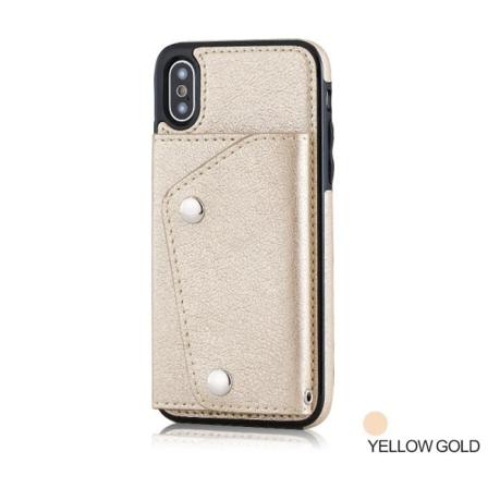Skal/fodral Plånboksfodral Korthållare För Iphone 14 Plus 6.7 Tu Guldfärgad