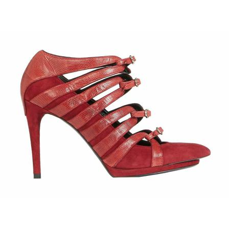 Balenciaga Vintage, Multistrap Suede and Leather Pumps Rood, Dames, Maat:37 EU