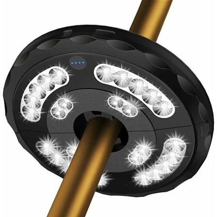 Parasol Lys, Genopladelig 28 LED Parasol Lys, Terrasse Parasol Lampe Belysning 3 Lysstyrketilstande, Udendørs Belysning til Camping, Terrasse, Have, 