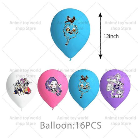 KPop Demon Hunters Barnkalasset – Tallrikar, Muggar, Ballonger, Tårtdekorationer, Dukar, Bordsdekorationer Ballong 16 st