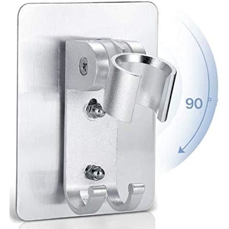 Vahva liimattava säädettävä suihkupään pidike, käsisuihkun seinäteline kahdella ripustuskoukulla ja suihkupään bidee-suihkulla B