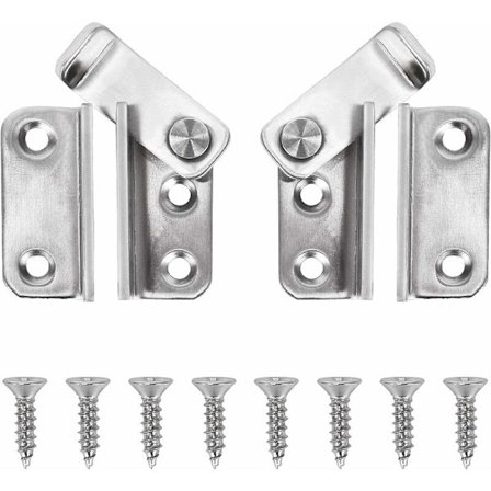 Triomphe 2 stk. dørhåndtak hengelås hasp høyre og venstre rustfritt stål skyvelås dør lås anti-tyveri krok lås spenne for møbler vindu skap med skruer