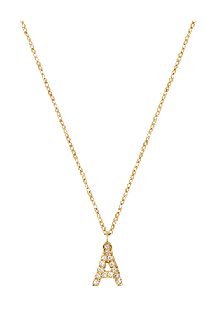 Mockberg Petite Stone Letter Å Gold Necklace Smycken & klockor Dam Guld ONESIZE