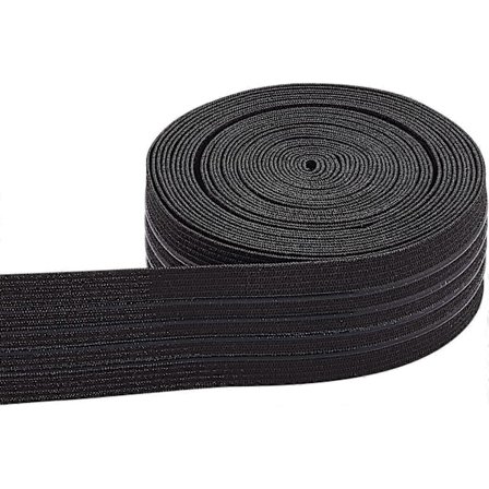 6 Yards 37mm Bred Skridsikker Elastik Straight Silikone Elastik Griber Flad Linning til Syprojekter Tøj Sort{EE}