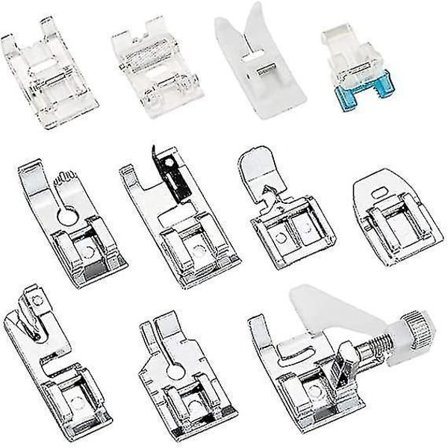 11 stk. trykkføtter symaskinføtter for Singer Brother syfotsett for Toyota symaskiner