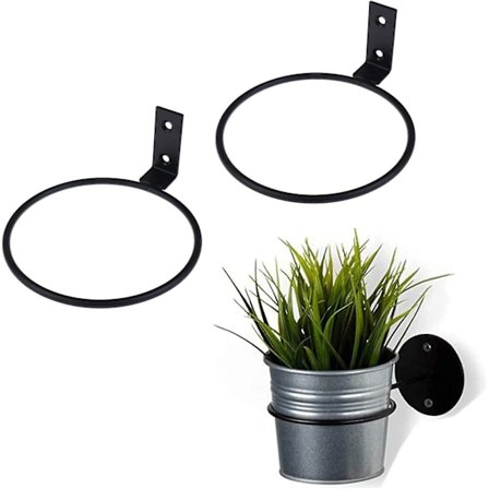 Sæt af 2 Metalvægbeslag til Blomsterpotter - Til Balkon, Udendørs, Blomster, Planter