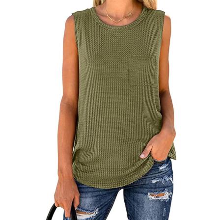 Ärmlös Camisole Vanlig T-shirt För Kvinnor