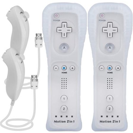 2x 2 i 1 Integrerad Wiimote Motion Plus-handkontroll och Nunchun