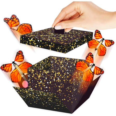 Sommerfugl gaveeske Flygende sommerfugl eksplosjonsboks med 4 sommerfugler for alle anledninger