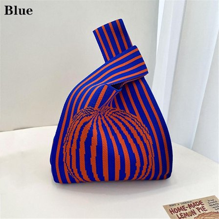 Strikk håndveske Håndleddsveske BLÅ