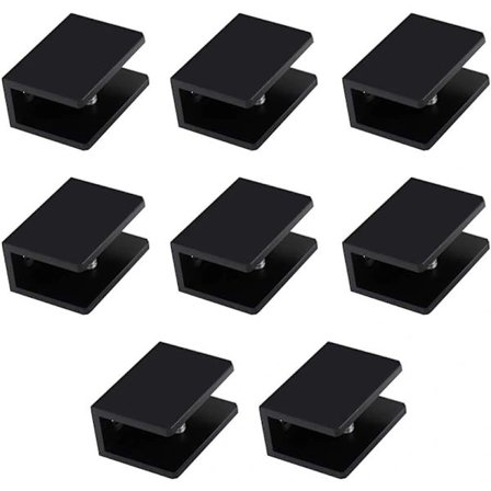 8 stk Firkantede Hyllebærere i Aluminiumlegering for Glass (Passer 8-10 mm Tykt Glass)[CO]