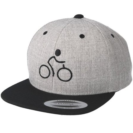 Bike Souls - Grå snapback Keps - Bike Man Heather Grey/Black Snapback @ Hatstore