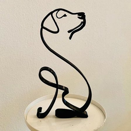 Moderni Abstrakti Minimalistinen Metallikoiran Veistos Koristehahmo Eläintaiteen Koristeet (FMY)