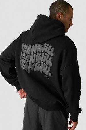 Everyday Relaxed Hoodie Print Black