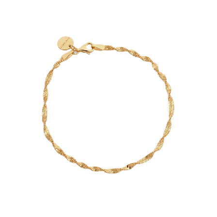 Syster P Herringbone Twisted Bracelet Gold Armband Dam Guld S/M