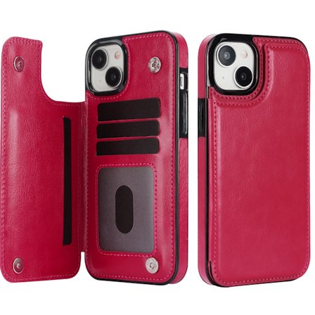 Iphone 15 - Läder Fodral med 3-kortfack