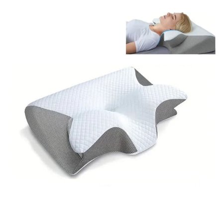 Memory Foam Nackkudde - Ortopedisk & Andningsbar Fjärilskudde