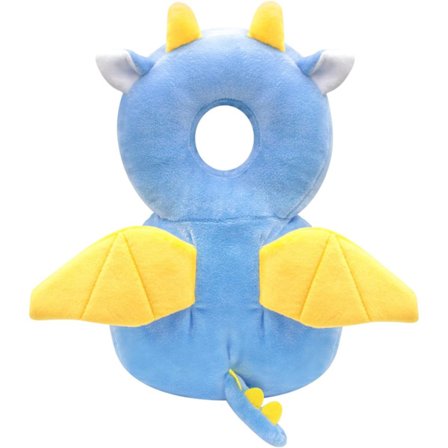 Justerbar babyhodebeskyttende sikkerhetsputer, for 4-24 måneder baby som lærer å gå - plysjdrager