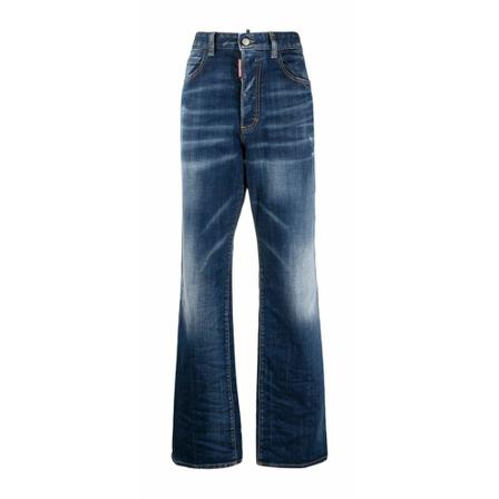 Dsquared2, Wide Jeans Blauw, Dames, Maat:XS,Cotton