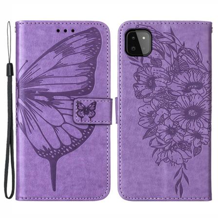 Samsung Galaxy A22 5g - Butterfly Plånboksfodral - Lila Lila