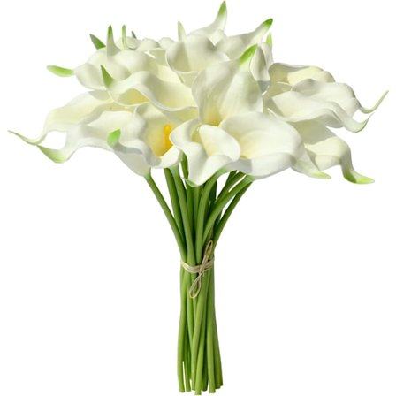 20 stk. Hvide Blomster Kunstige Calla Lily Silke Blomster 13,4" til Hjem Køkken & Bryllup