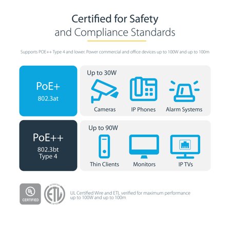 StarTech 50cm CAT6A Ethernet Cable, 10 Gigabit Shielded Snagless RJ45 100W PoE Patch Cord, CAT 6A 10GbE STP Network Cable w/Strain Relief, Black,