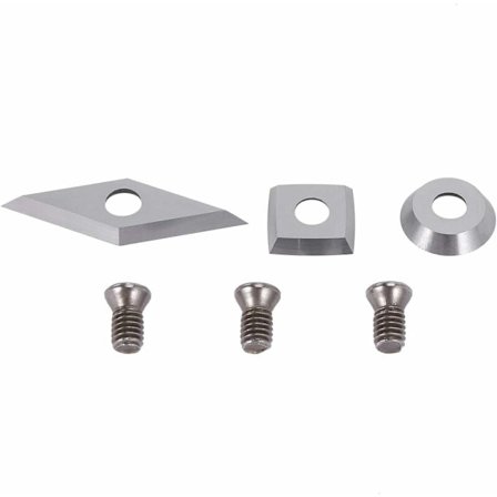 3 stk. skjæreinnsatser av wolframkarbid for dreiing av tre