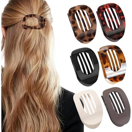 Hårnål, 6 stk., Hårtilbehør, Hårklemme, Buede flade klemmer, Flad klo-klemme til kvinder, Velegnet til daglig brug, sport, kørsel Style C