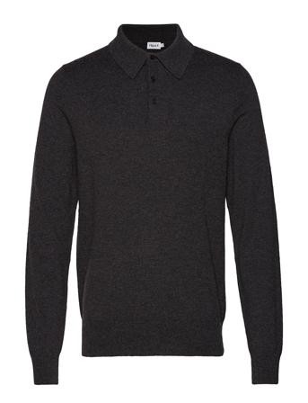 M. Knitted Polo Shirt Polos Long-sleeved Grå Filippa K