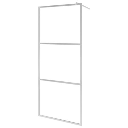 Vidaxl Duschvägg Med Halvfrostat Esg-glas 90x195 Cm Silver