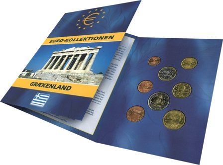 Grækenland - Euro møntsæt i folder - Dansk