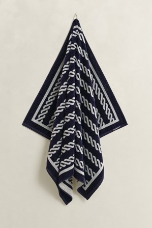 GANT Wohnaccessoires Rope Print Strandtuch (100x180) Marineblau
