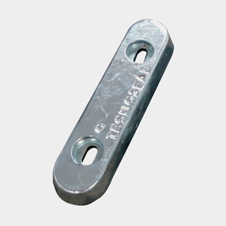 Sinkkianodi Tecnoseal, keulapotkurille, sopii Vetus, 250 x 63 x 29 mm, C/C 140 mm