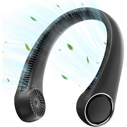 OBOSOE Bærbar Håndholdt Ventilator, Halsventilator – Håndfri 360° Køling, Støjsvagt Design, Lang Batterilevetid