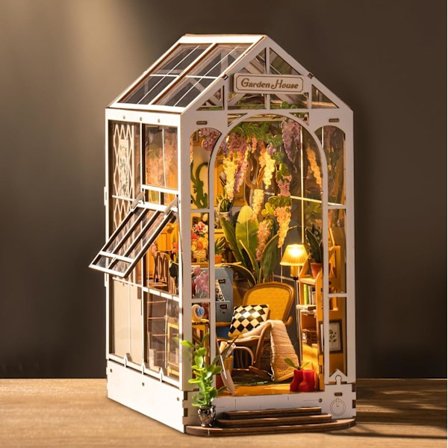 DIY Nook Book House -miniatyyrimallisarja LED-valoilla kirjaston sisustukseen [ZHE]