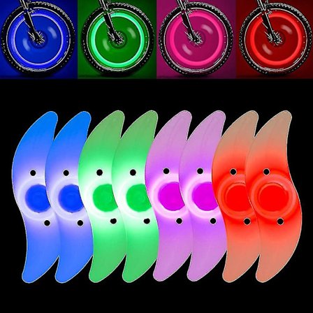 8 stk sykkel eiker lys, vanntett hjul eiker lys hjul felg lys brukt for sykkel eiker dekorasjon sikkerhet og advarsel