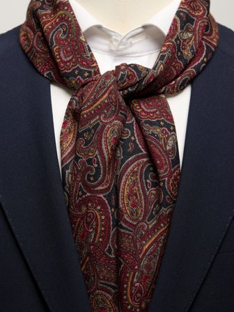 John Henric Men's Schwarzer Paisley-Schal Size Onesize