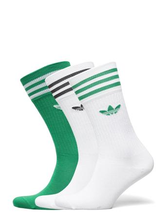 Solid Crew Sock Underwear Socks Regular Socks Hvid Adidas Originals