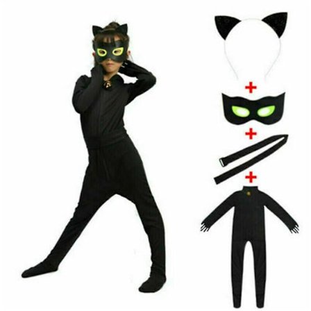 Cosplay Cat Noir Barn Bodysuit Black Cat Halloween Set W