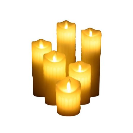 Ladattava LED-kynttilä kaukosäätimellä - 7,5x10cm, heiluva liekki, tunnelmallinen valaistus