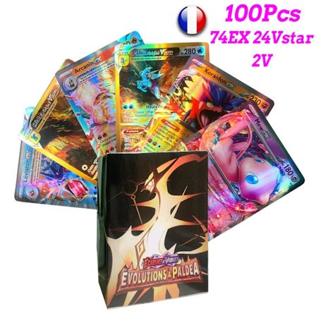 Franske Holografiske Pokemon Kort Scarlet Violet Ny Vmax EX Vstar GX V Brev Rainbow Arceus Shiny Pikachu Charizard Børnegaver