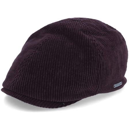 Stetson - Violett flatcap Cap - Duck Cap Cord Purple Flat Cap @ Hatstore