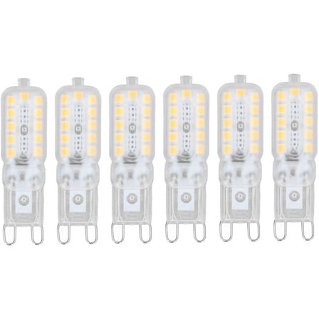 G9 LED Dimbar Varmvit LED-lampa G9 5W Halogenlampa LED-lampa G9 360° Bred strålvinkel 22 2835 SMD, 6 st