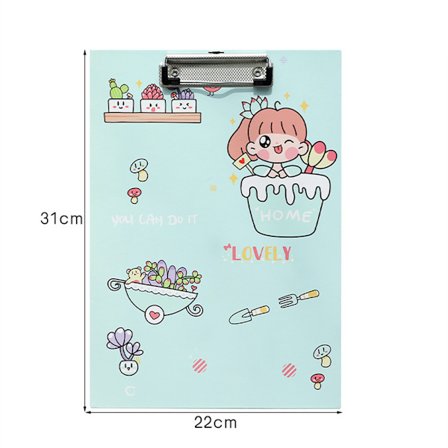 Söt tecknad A4 Urklipp Multipurpose Ritning Skrivblock A4 filklämma