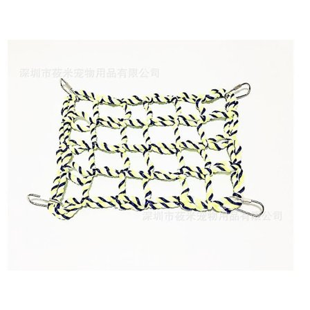 Klatretau i tauverk for kjæledyr, aktivitetsleke for små dyr, taunett i bomull for rotter og iller, 1 pakke, gul