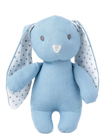 Elina, Rabbit In Cotton And Linen Fabric, Blue Blue Teddykompaniet